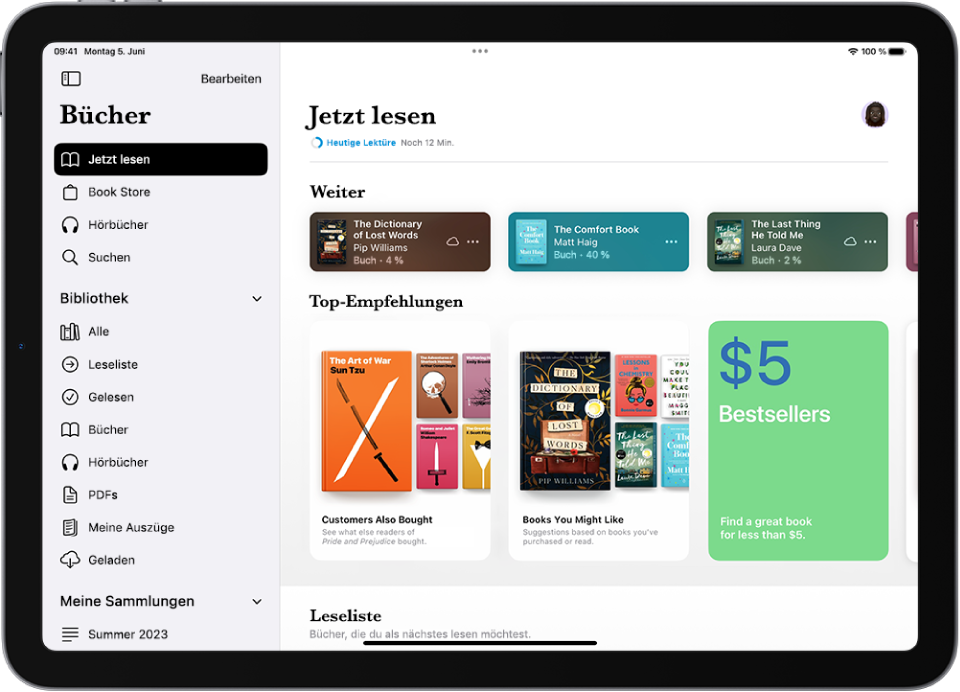 Lesen von Büchern in der App „Bücher“ auf dem iPad Apple Support (DE)
