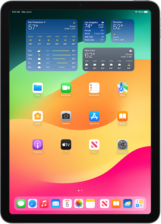 Use Weather widgets on iPad - Apple Support