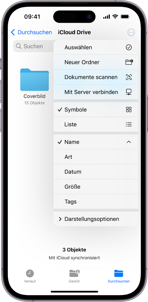 Iphone Mail Archiv Ordner Wird Nicht Angezeigt Ändern von Dateien, Ordnern und Downloads in der App „Dateien“ auf dem