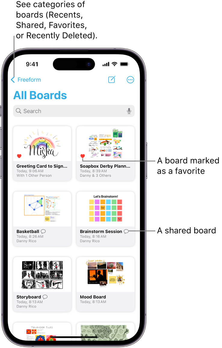 Delete and recover your Freeform boards on iPhone - Apple Support (CA)