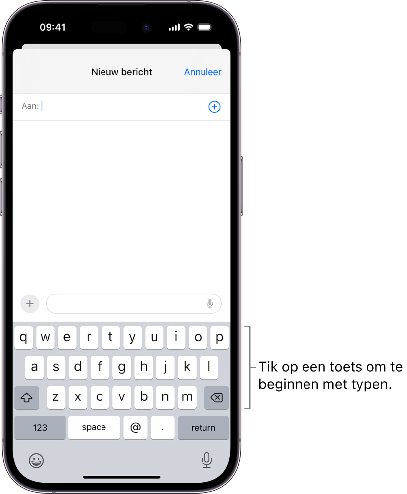 Met het schermtoetsenbord typen op de iPhone Apple Support (BE)