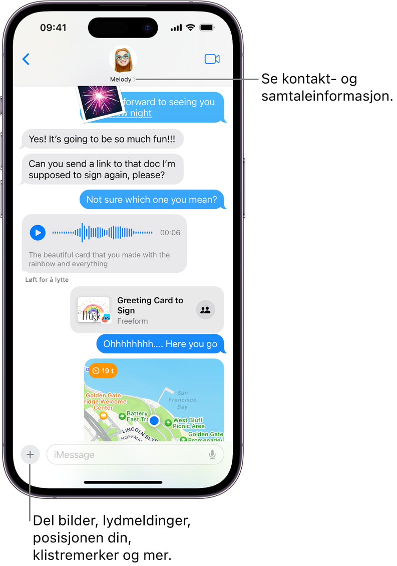 Send og svar på meldinger på iPhone - Apple-kundestøtte (NO)
