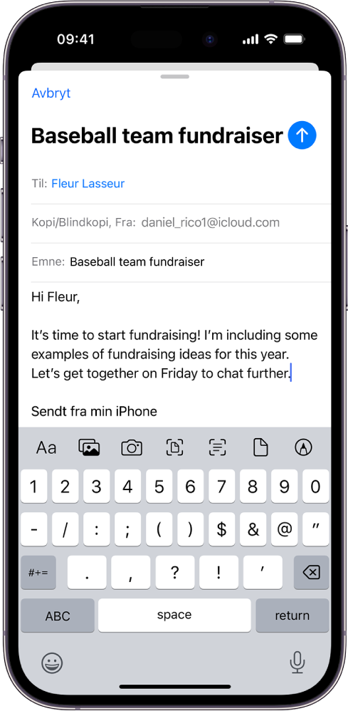Legg til e-postvedlegg i Mail på iPhone - Apple-kundestøtte (NO)