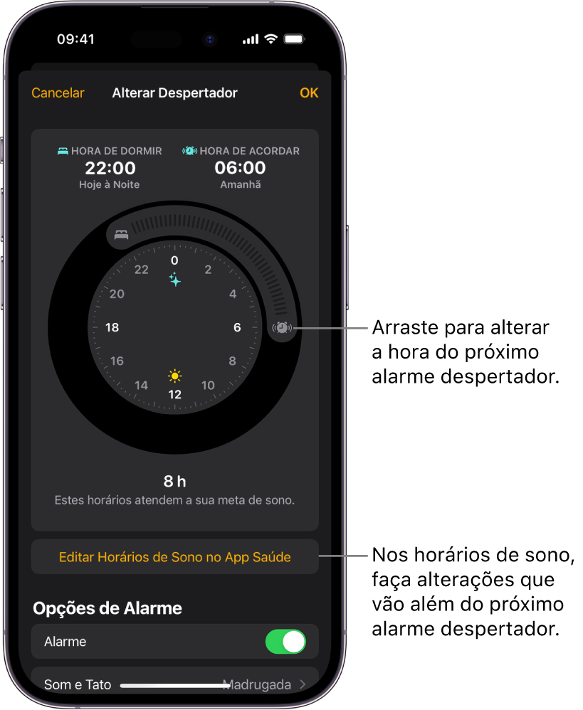 Adicione ou altere horários de sono no app Saúde do iPod touch - Suporte da  Apple (BR)