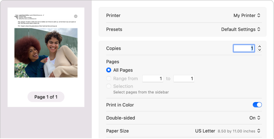 Paper Size and Type Settings