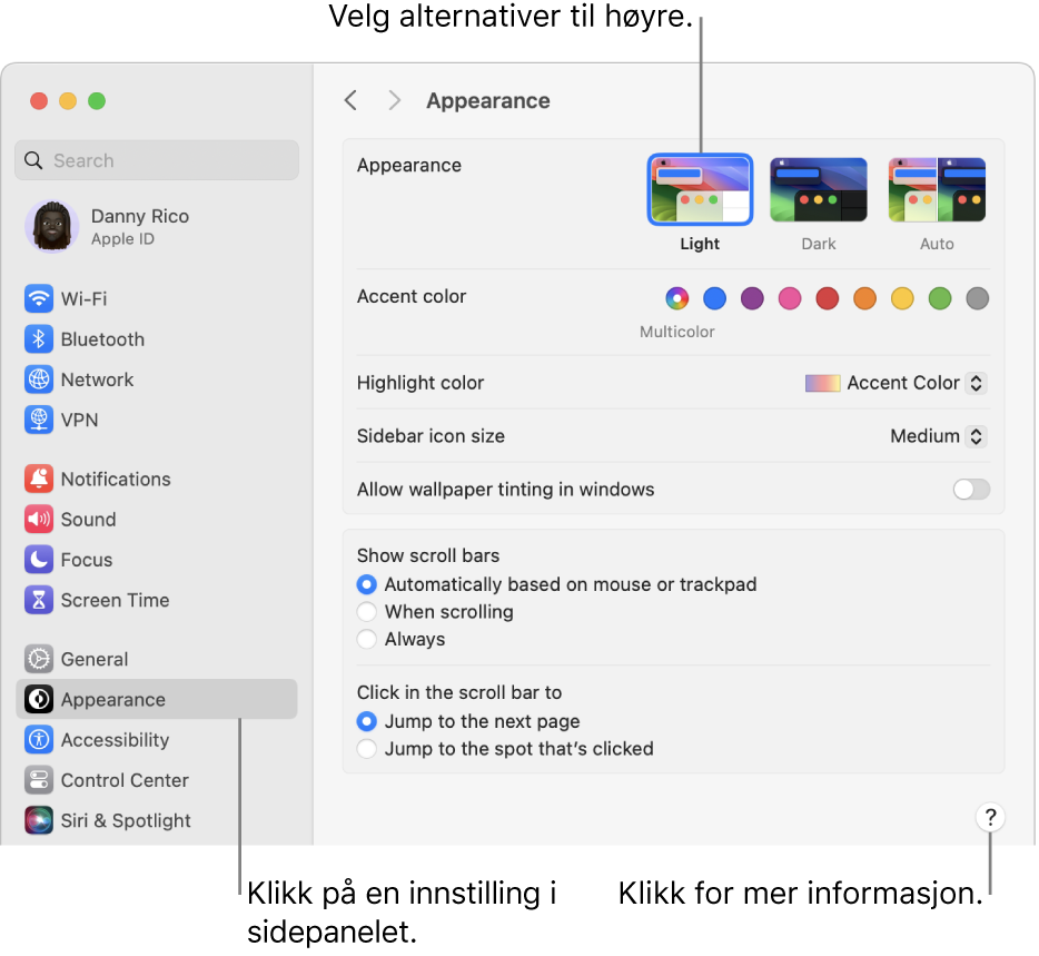 Tilpass Macen med Systeminnstillinger - Apple-kundestøtte (NO)