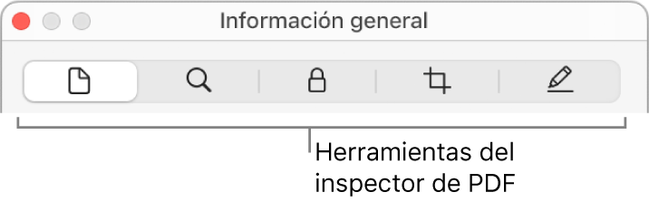 Las herramientas del inspector de PDF.