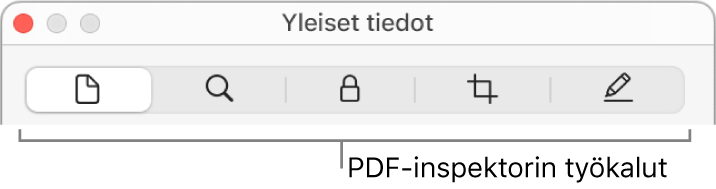 PDF-inspektorin työkalut.