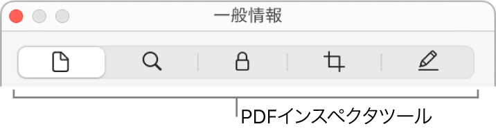 PDFインスペクタのツール。