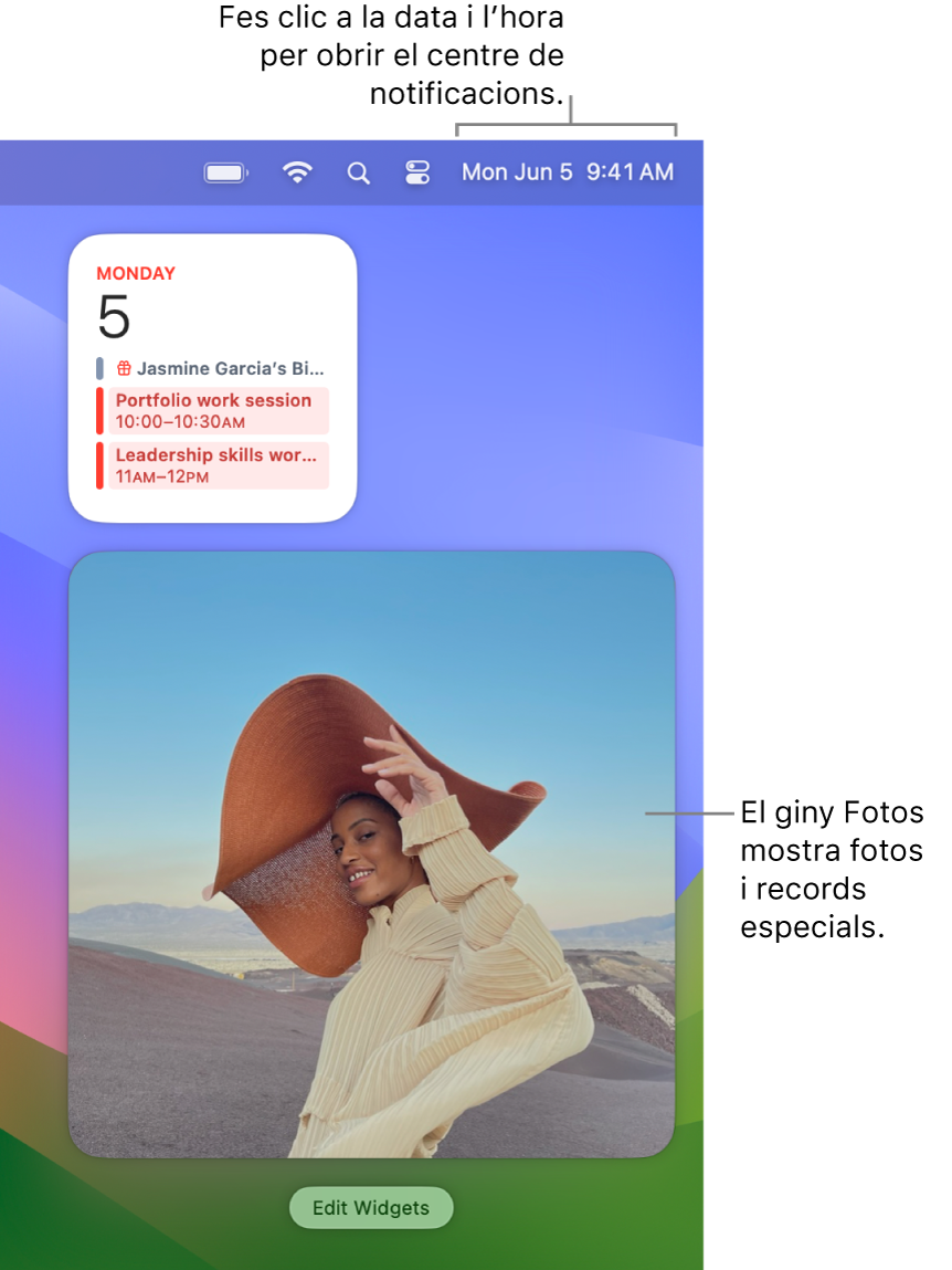 El giny de l’app Fotos al centre de notificacions.