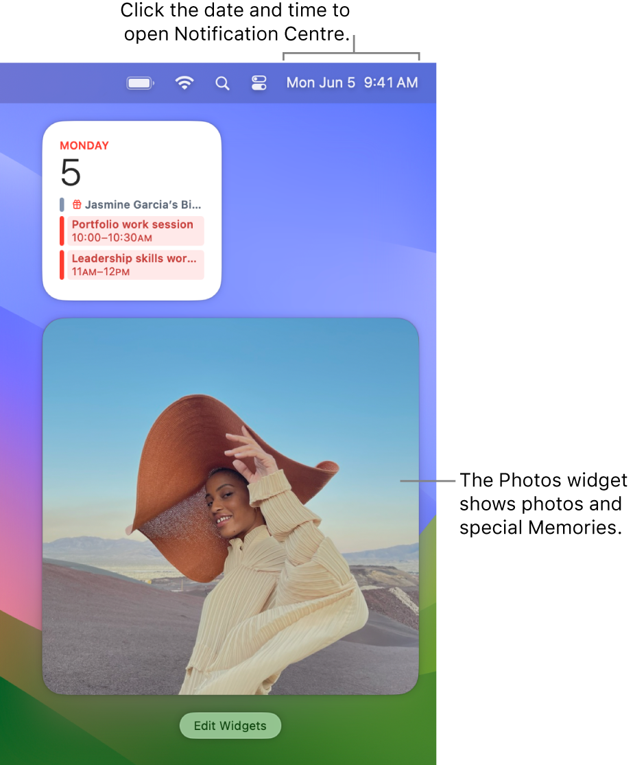 The Photos widget in Notification Centre.