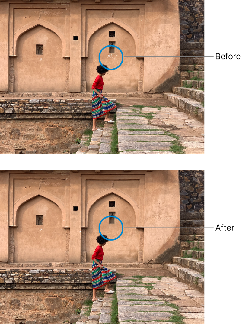 Retouch a photo to fix marks and blemishes in Photos on Mac