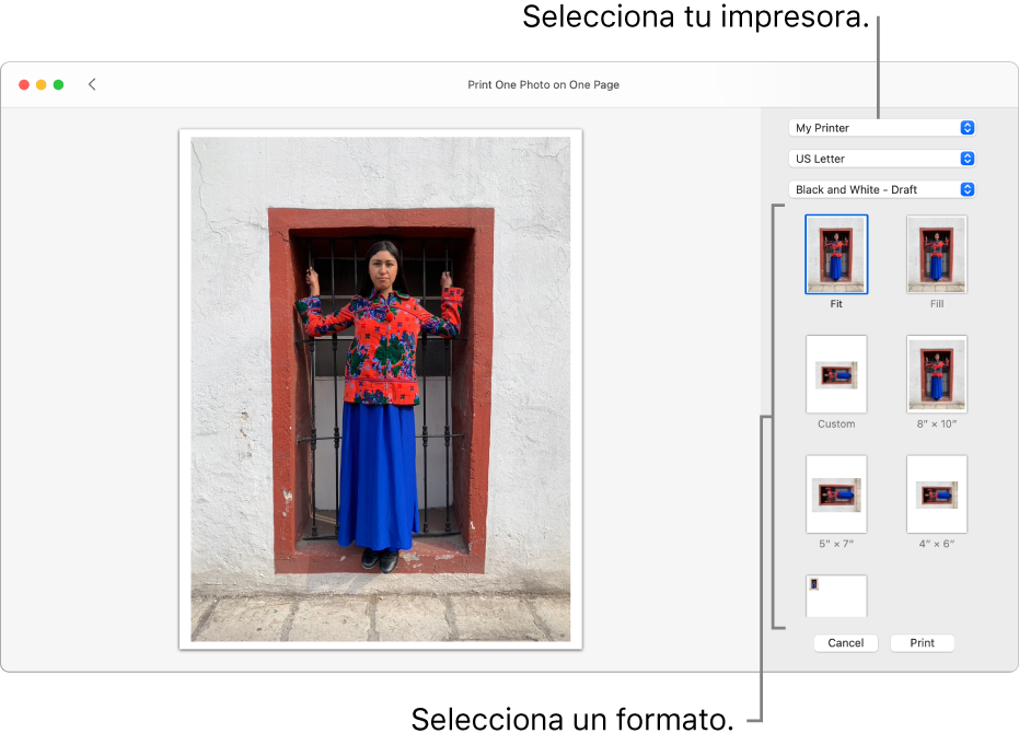 Imprimir tus propias fotos en la app Fotos en la Mac - Soporte técnico de  Apple (MX)