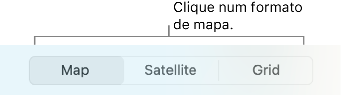 Botões Mapa, Satélite e Grelha