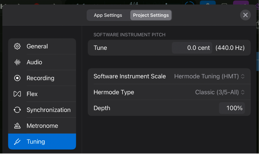 Tuning project settings.