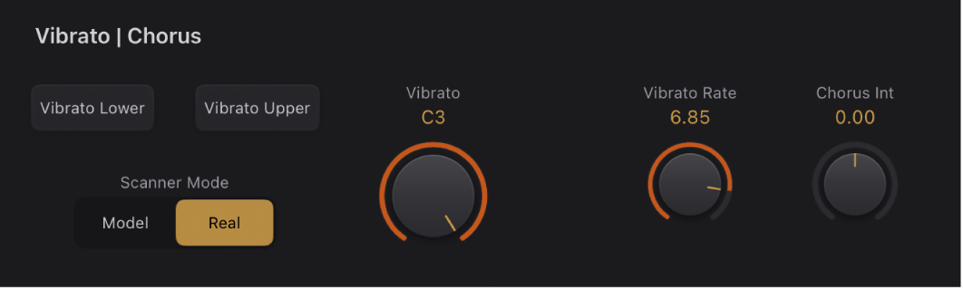 Figure. Scanner Vibrato and Chorus controls.