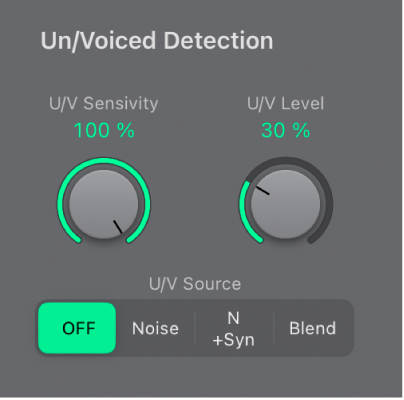Figure. EVOC 20 PS Un/Voiced Detection parameters.