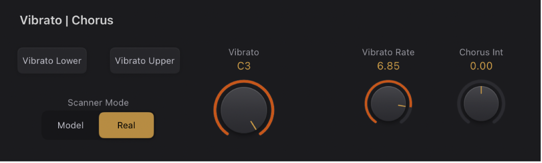 Ilustración. Controles de “Scanner Vibrato” y Chorus.