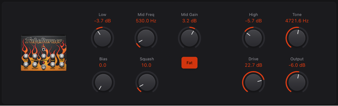 Figure. Fenêtre stompbox Tube Burner.