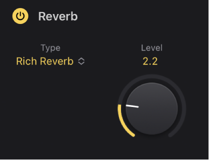 Figure. Paramètres Reverb pour Amp Designer.