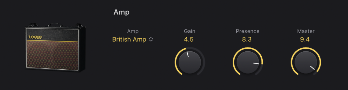 Figure. Paramètres d’ampli Amp Designer.