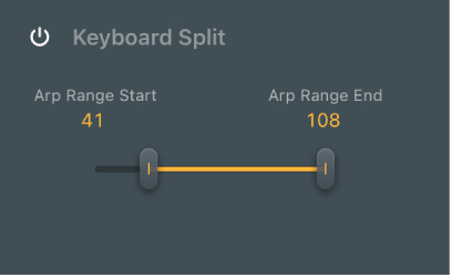 図。Arpeggiatorのキーボードパラメータ。