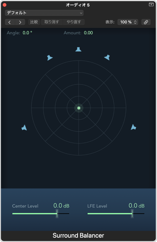 図。「Surround Balancer」ウインドウ