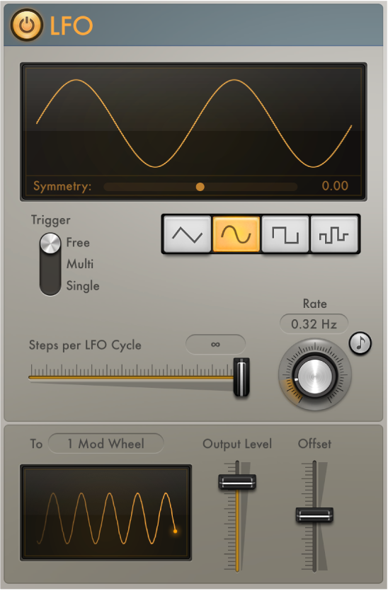 図。Modulator LFOのパラメータ。