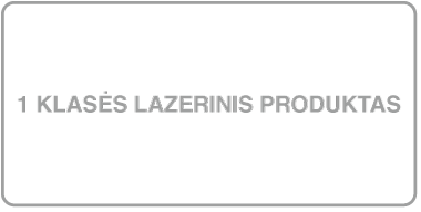 1 klasės lazerinio produkto etiketė.