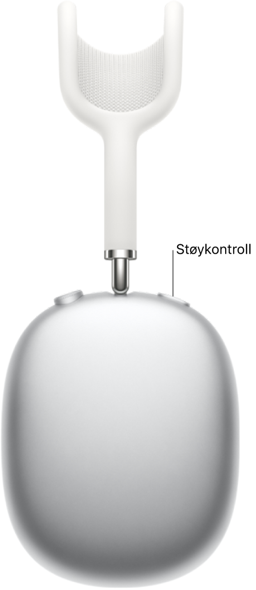 Plasseringen av støykontrollknappen på høyre hodetelefon på AirPods Max.