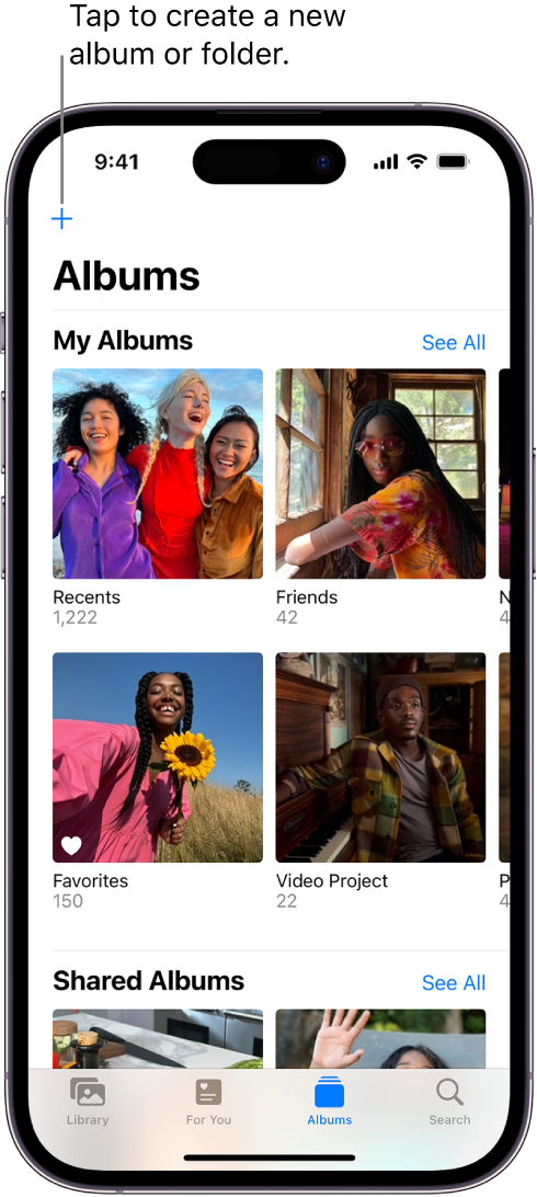Use photo albums in Photos on iPhone - Apple Support