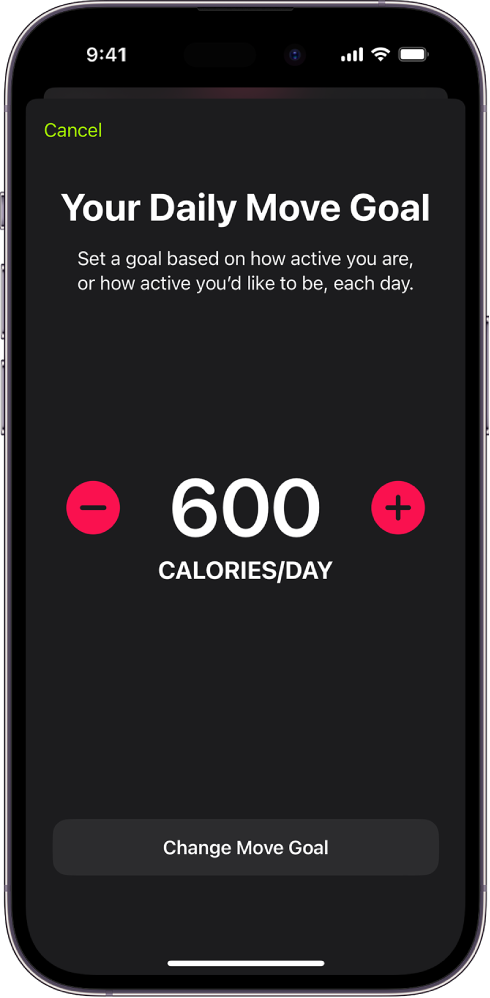 Track your daily activity and change your move goal in Fitness on iPhone -  Apple Support
