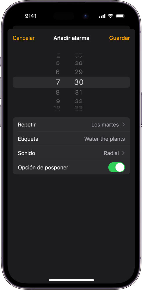 Configurar una alarma en el iPhone - Soporte técnico de Apple (ES)