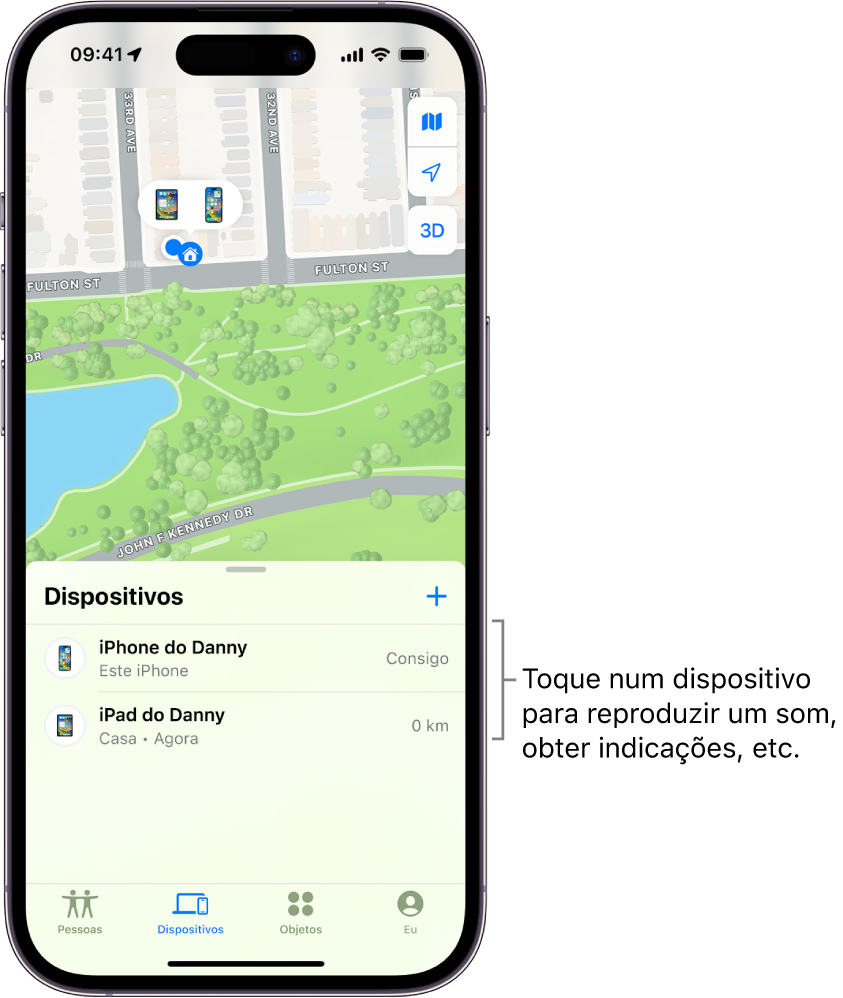 Localizar um dispositivo na aplica o Encontrar no iPhone