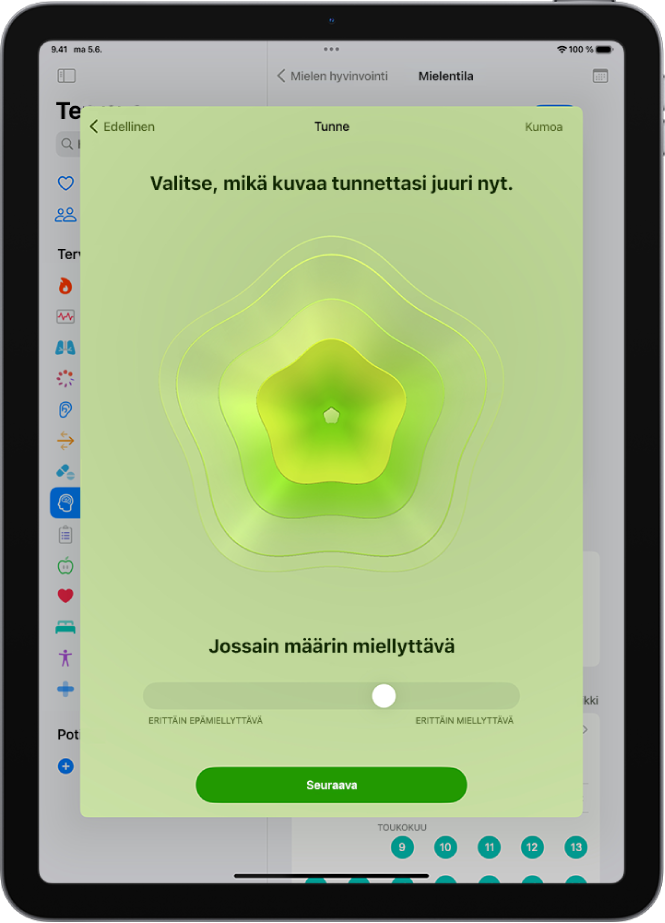 Mielentilasi Kirjaaminen IPadin Terveys-apissa - Apple-tuki (FI)