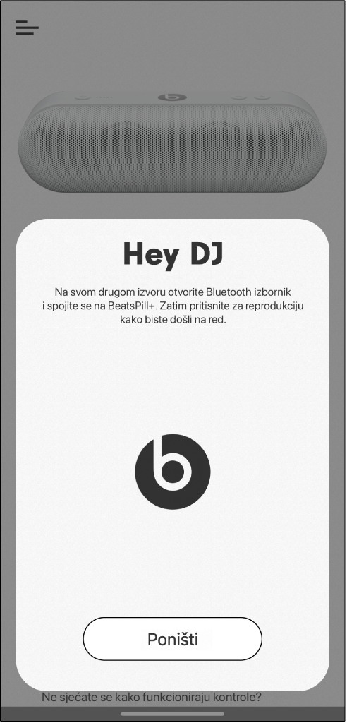 DJ mod aplikacije Beats čeka spajanje drugog uređaja