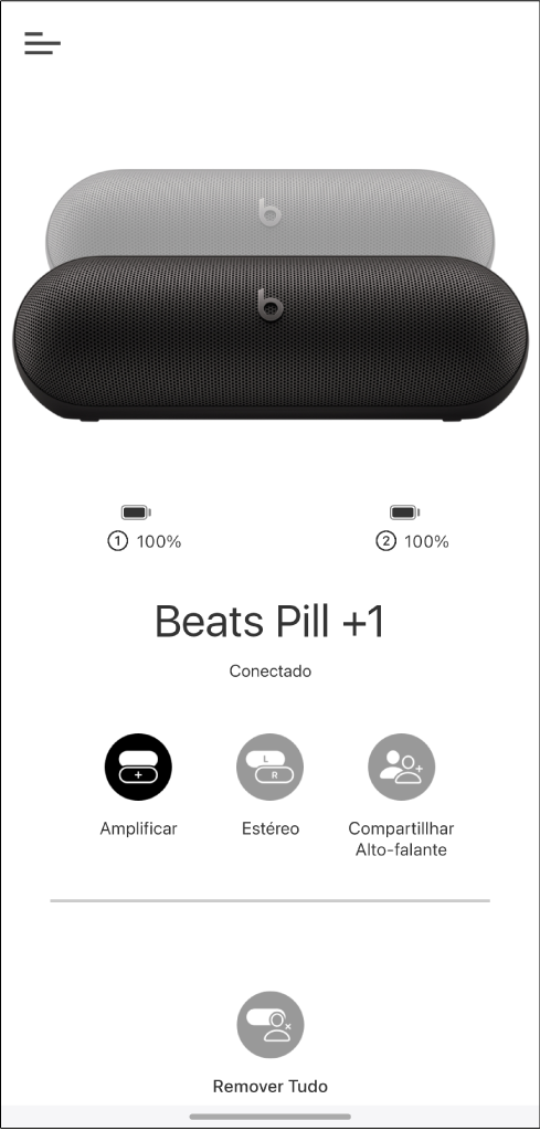 Dois alto‑falantes Beats Pill conectados