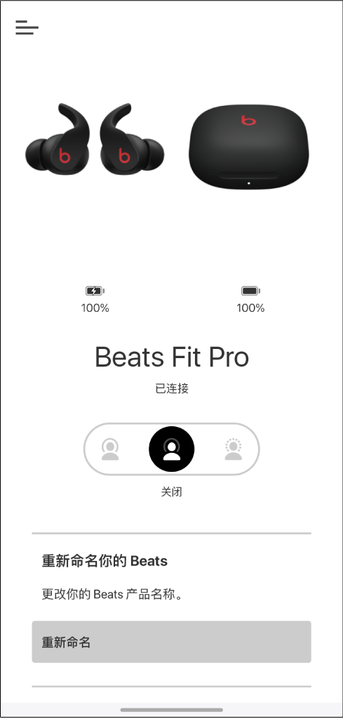 Beats Fit Pro 设备屏幕