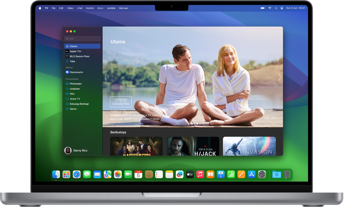 Mac menampilkan app Apple TV