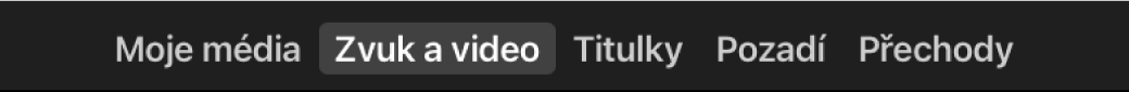 Vybraná volba „Zvuk a video“ nad prohlížečem