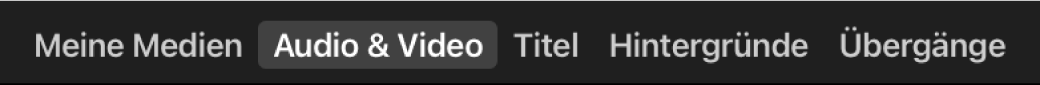 „Audio & Video“ ist über der Übersicht ausgewählt