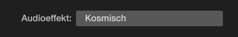 Einblendmenü „Audioeffekt“