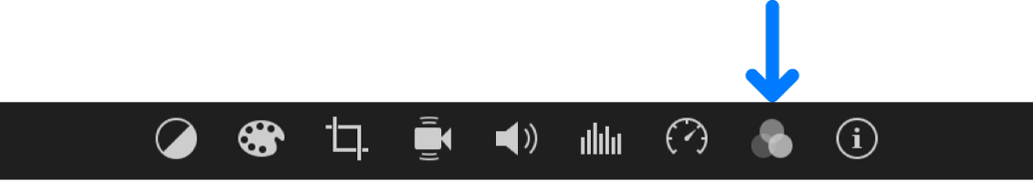 Clip Filter and Audio Effects button in adjustments bar