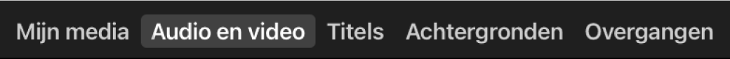 'Audio en video' geselecteerd boven de kiezer