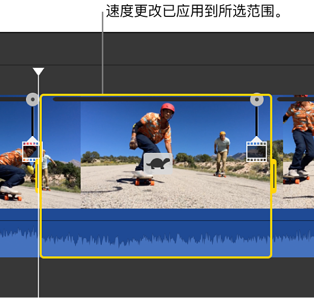 对所选范围进行了速度更改的片段