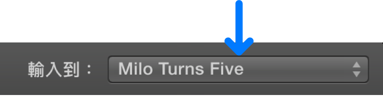 「輸入到」彈出式選單