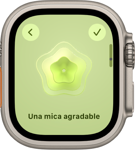La pantalla de l’app Atenció Plena mostra la pantalla “Estat mental” amb una visualització al centre. A sota es mostra una emoció.