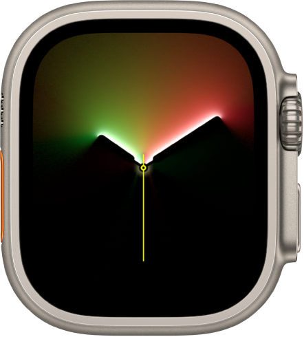 עיצוב השעון ״אורות האחדות״ מציג את השעה במרכז המסך.