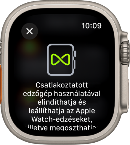 Az Apple Watch edzőtermi eszközökkel történő párosítása során megjelenő párosítási képernyő.