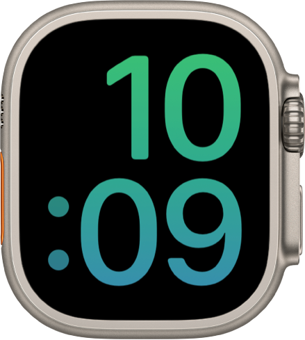 O mostrador “Enorme” apresenta as horas em formato digital.
